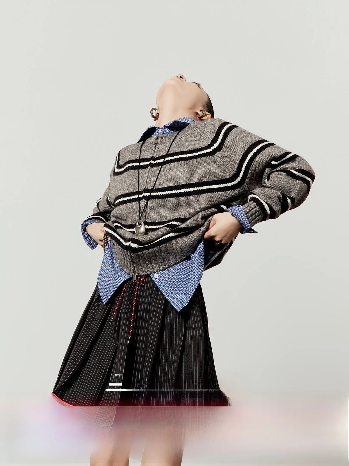 

ay Zipper round Ne Knitted Sweater Women's Striped Simptic Sle Long Sve Cardigan Autumn New Arrival Ladies Faion