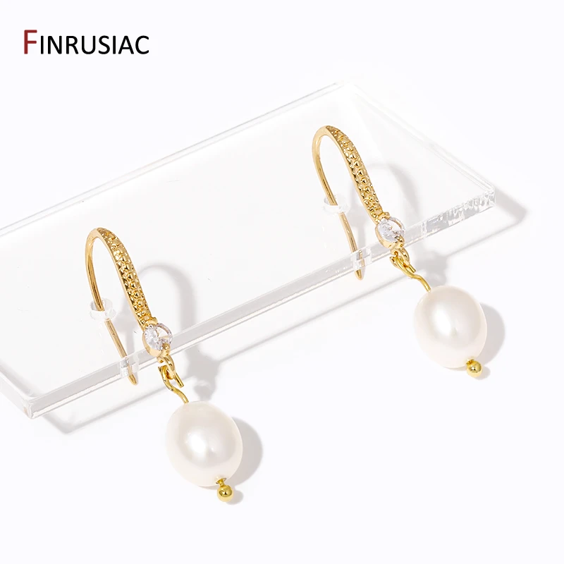 18K Gold Plated Brass Zircon Ear Wire with Open Loop Earring Hooks For Earrings Making Supplies, DIY Findings Accessories