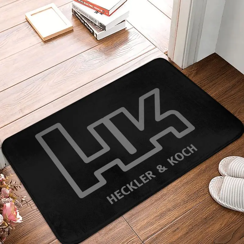 Custom HK Firearms Heckler And Koch Doormat Anti-Slip Entrance Kitchen Bathroom Door Floor Mat Garage Rug Carpet Footpad