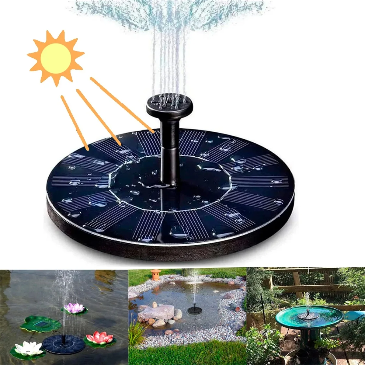 Mini fontana solare piscina stagno cascata fontana decorazione del giardino bagno per uccelli all\'aperto fontana ad energia solare acqua galleggiante