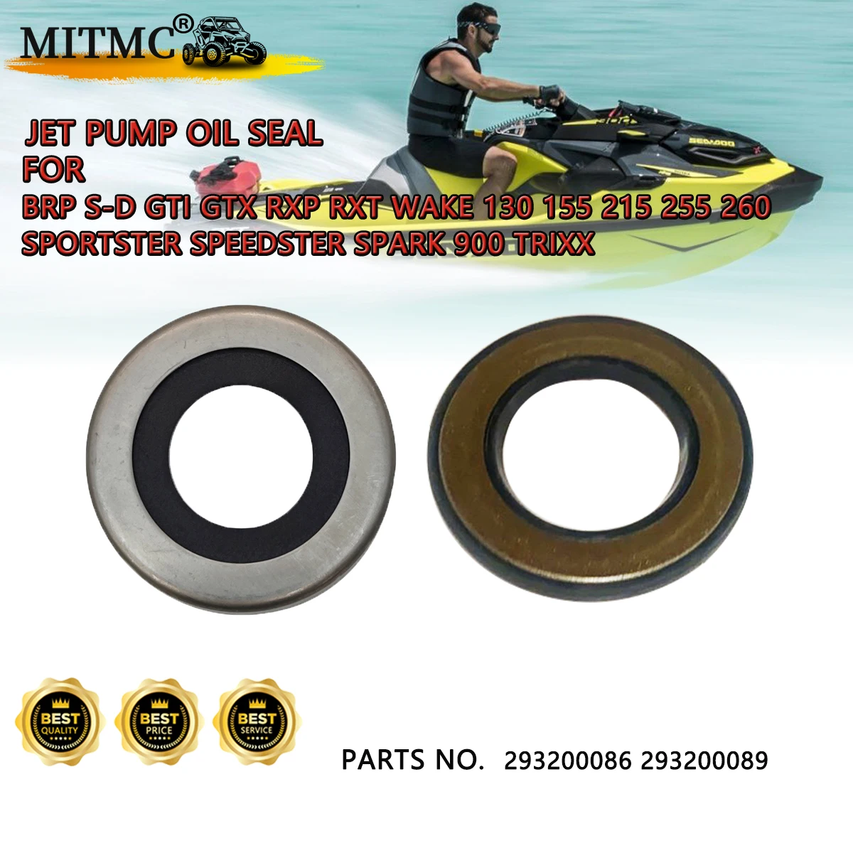 

Jet Pump Oil Seal For BRP S-D GTI GTX RXP RXT Wake 130 155 215 255 260 Sportster Speedster Spark 900 TRIXX 293200086 293200089