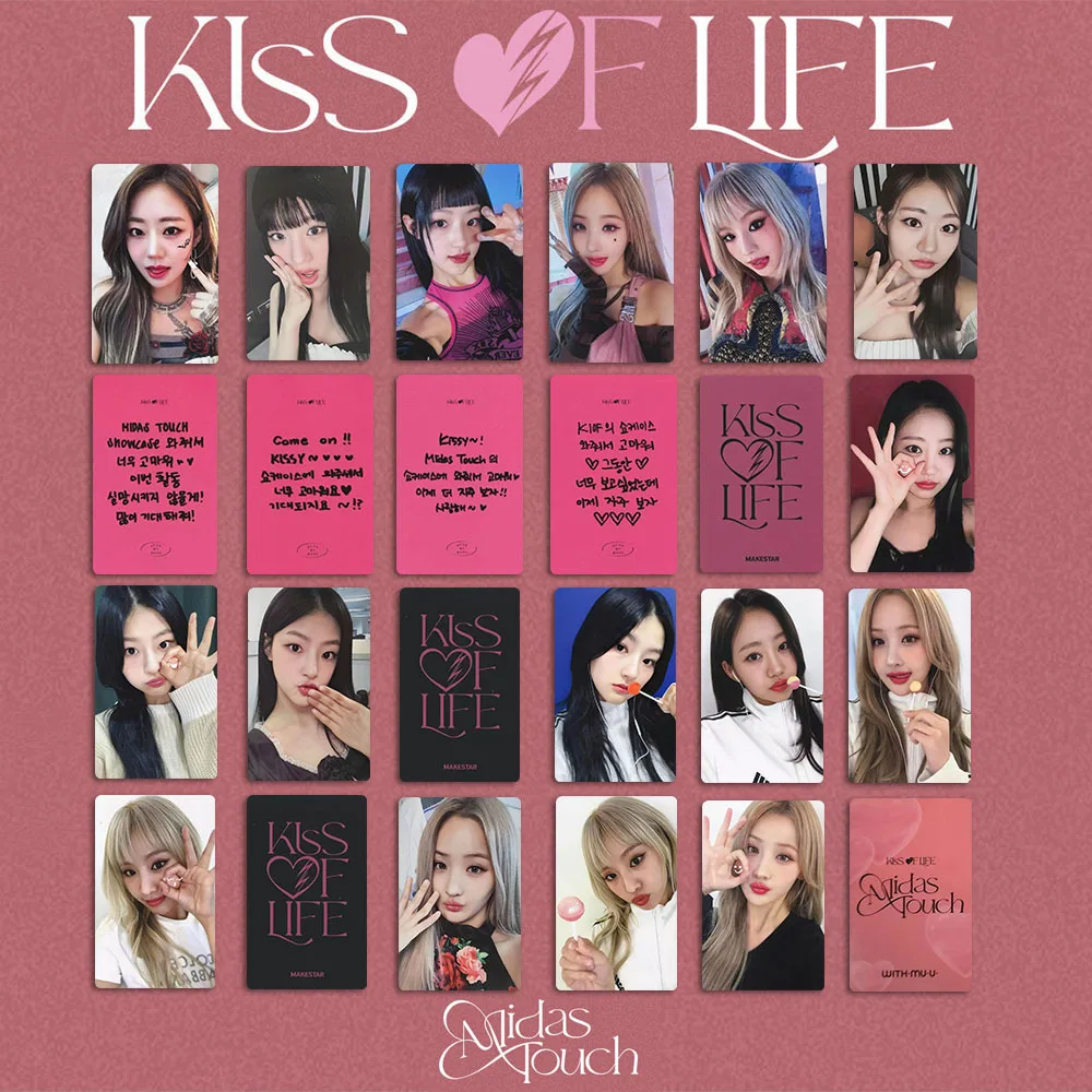 Kpop KISS OF LIFE Midas Touch Album Character LOMO Card Photocard Double Sided MINI Greeting Postcard WITHMUU MEET CALL Gift