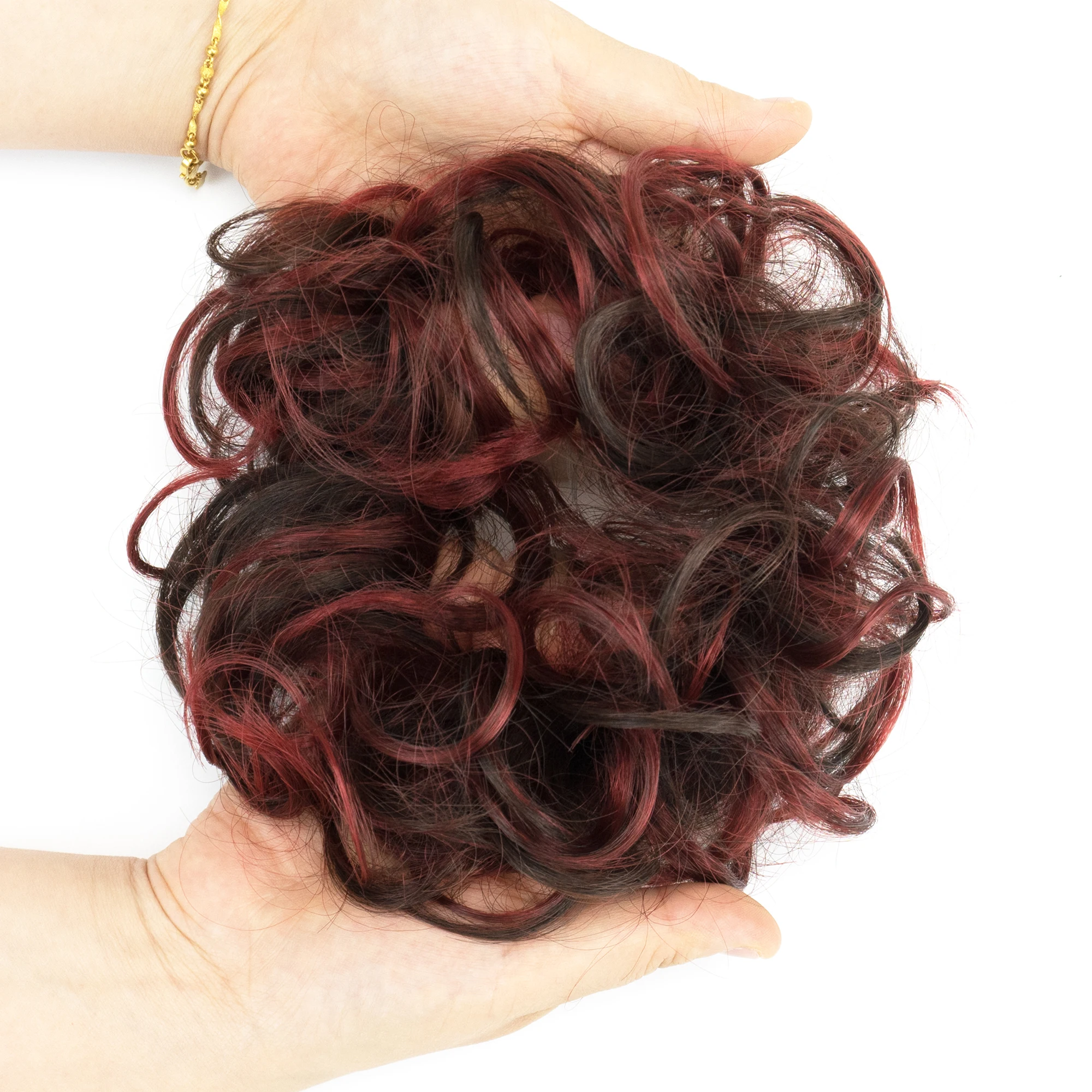 كعكة فوضوية اصطناعية بألوان قوس قزح ، ربطة شعر أوبدو ، ربطة شعر مرنة ، قطع شعر مجعدة ، ربطة رأس للأطفال والنساء ، 2 *