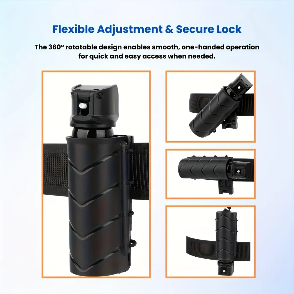

1pc Tactical Series 360° Rotating Pepper Spray Holder with 1.5" (3.8cm) Diameter OC/Mace/MK3 MK4 Canisters for Universal Use