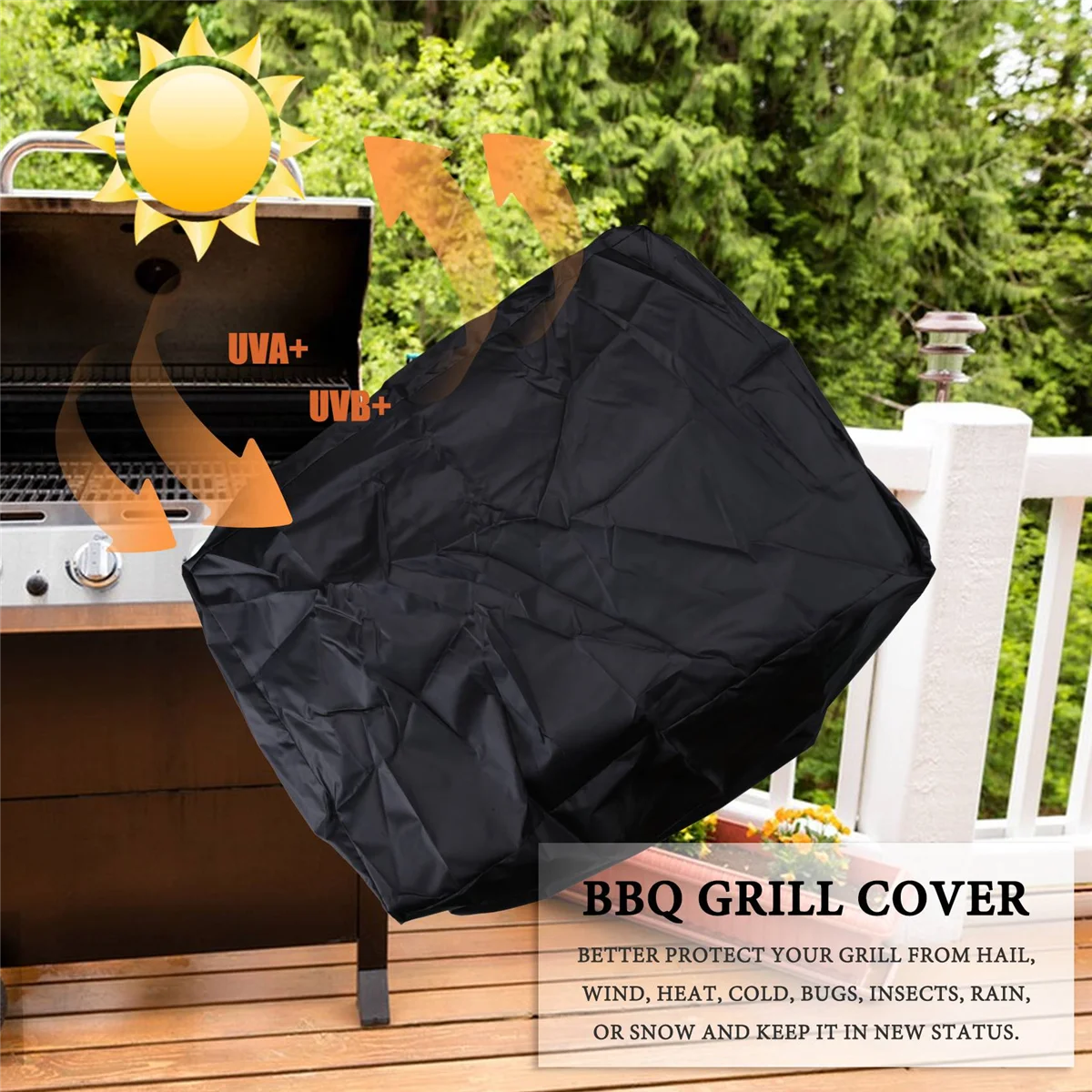 Tampa impermeável para churrasco, Carrinho de rolamento para churrasco, Capa Grill para as séries Weber Q1000 e Q2000, Protetor Resistente a UV