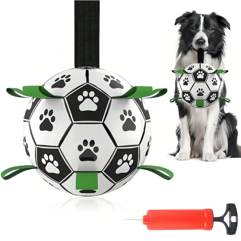 

Damaly,Interactive Dog Soccer Toy with A Grip Ring, Durable Water Ball for Dogs, Dog Chasing and Playing Toy, Without Battery