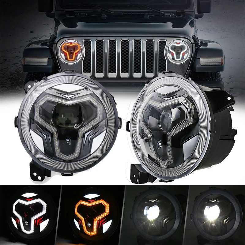 

9 Inch Round Led Headlights Plug and Play with DRL for Jeep Wrangler JL 2018 2019 2020 2021