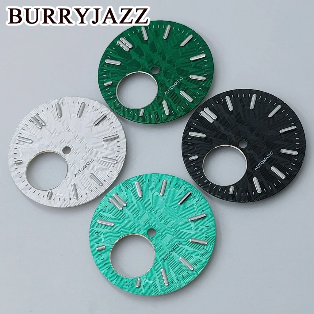 BURRYJAZZ 29mm/31mm No Logo NH38 Silver Black Blue Green Dark Green Dial Green Luminous Dial