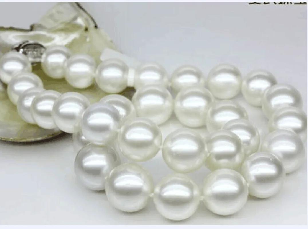 

Потрясающее огромное ожерелье из натурального белого жемчуга Южного моря диаметром 17 дюймов, 12–14 мм, 10258AAA