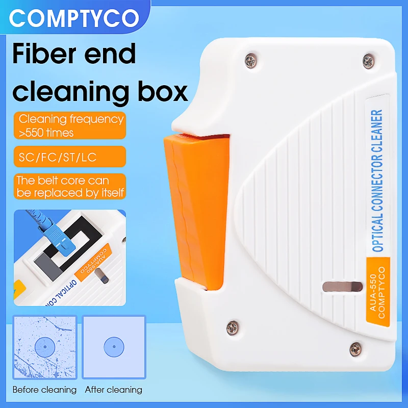 

COMPTYCO Fiber End Face Cleaning Box Pigtail Cleaner Cassette Fiber Wiping Tool Ftth Optic Fiber Cleaner Tools SC/ST/FC/LC