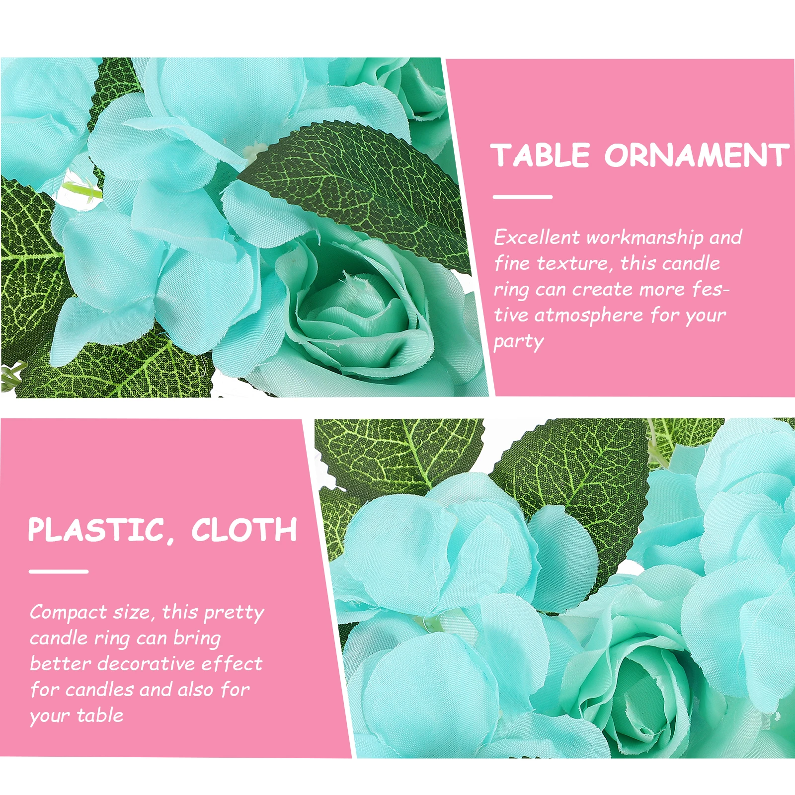 

Premium Artificial Rose Hydrangea Ring Wreath Decorative Table Centerpiece Wedding Birthday Floral Decoration Fake Wreath