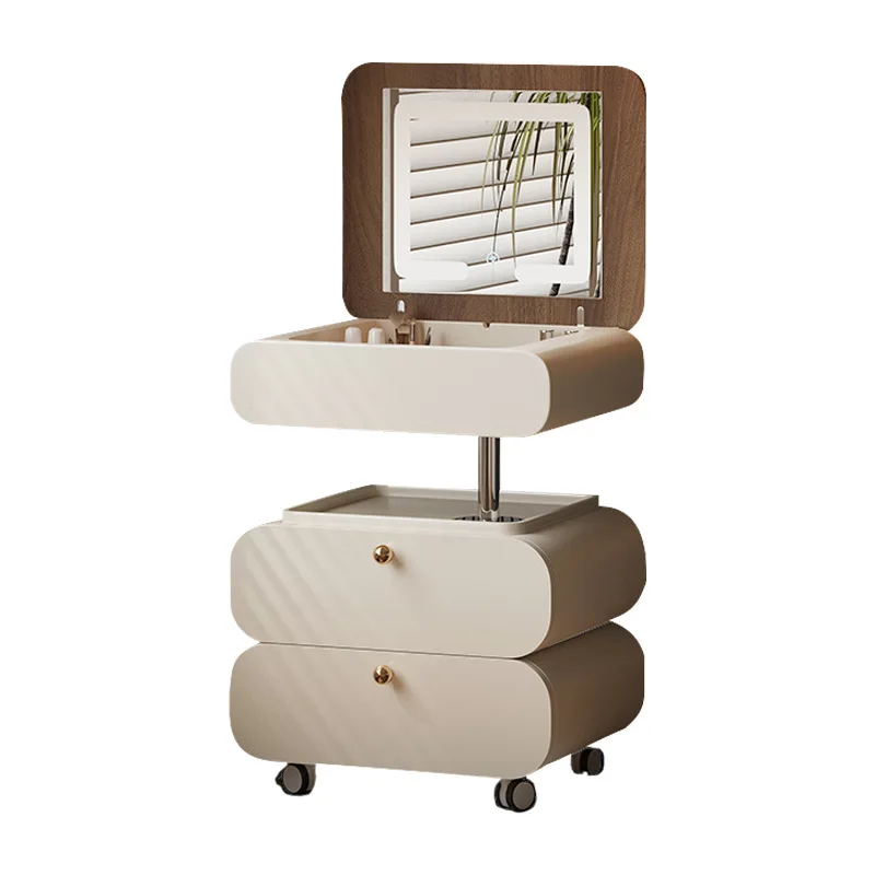 

Bedside table flip cover, bedroom simple modern movable lifting cabinet
