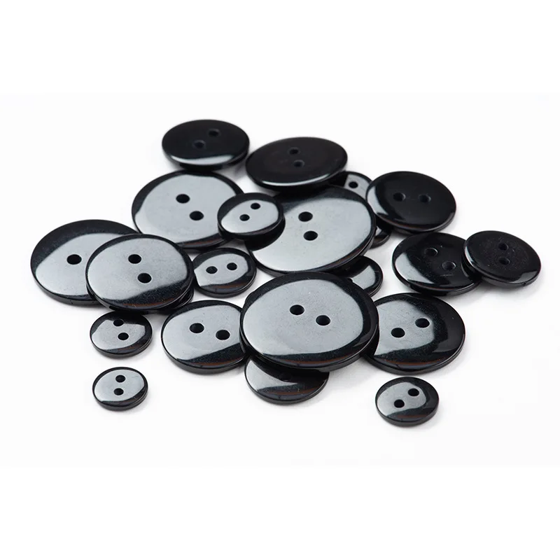 Size: 9~25mm, 10-100Pcs/Lot, 4～2holes, White Black Transparent Resin Buttons for Clothing Needlework Crafts Wholesale Supply