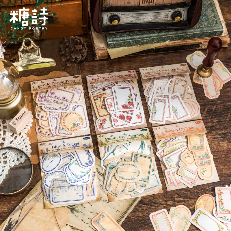 

45pcs/1lot kawaii Stationery Sticker Vintage Flower language Planner junk journal Decorative Scrapbooking DIY Craft Sticker