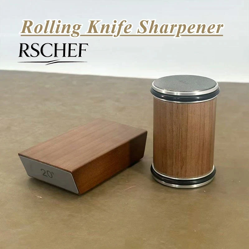 Rollender Messerschärfer, magnetischer Messerhalter, Diamant-Schleifstein-Set mit 15 und 20 Grad Winkelrolle, Küchenzubehör