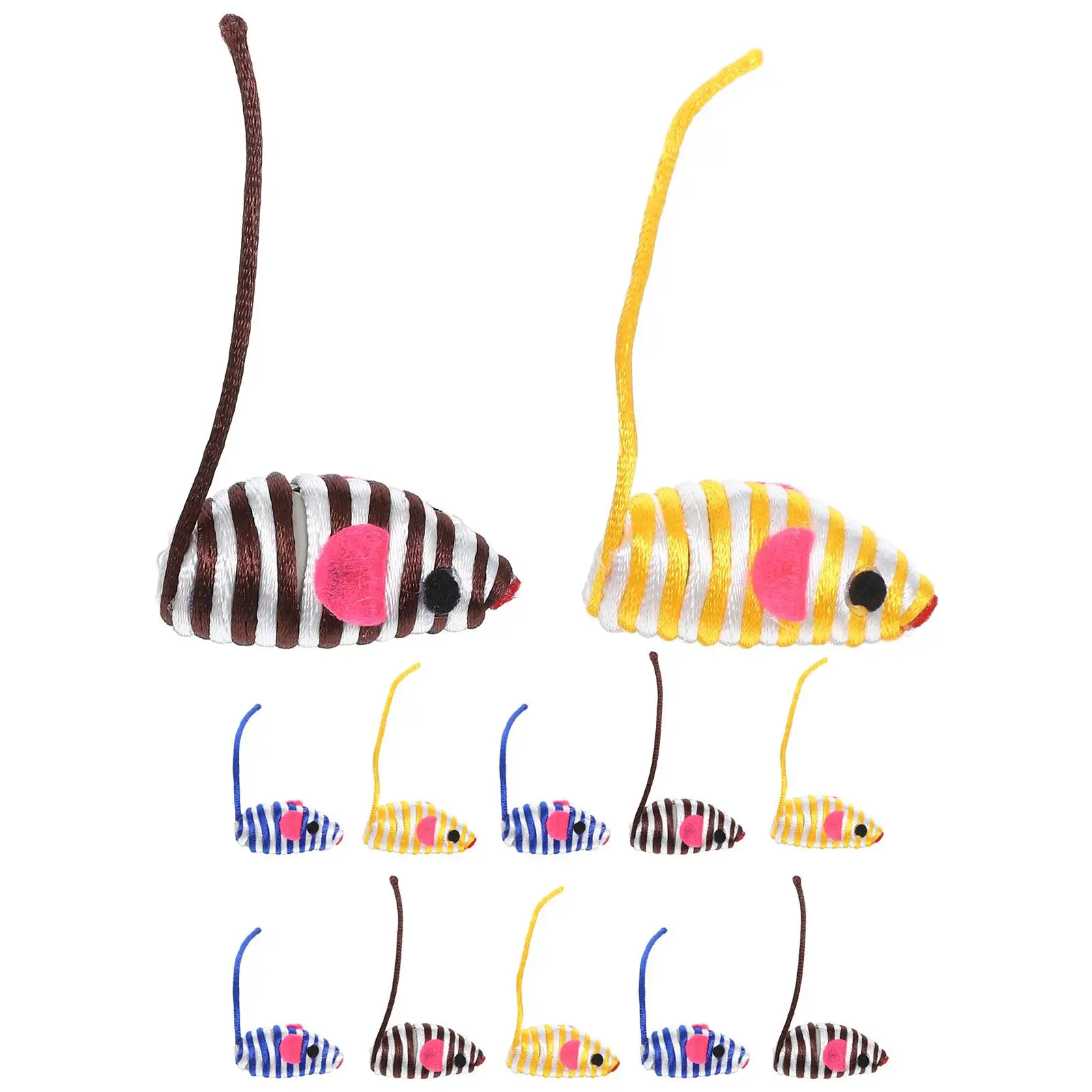 

12 Pcs Pour Chat Cat Enrichment Toys Puppy Mice Mouse Rope Teaser Teething Robot
