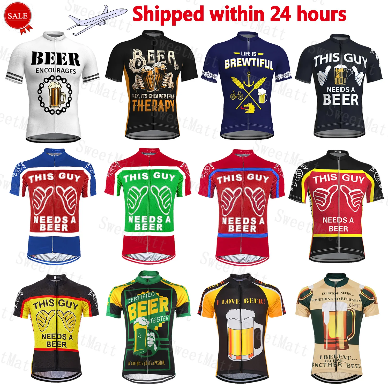 New Beer Polyester Breathable Quick Dry Cycling Jersey Mtb Road Bikes Essential Summer Sports Shirt