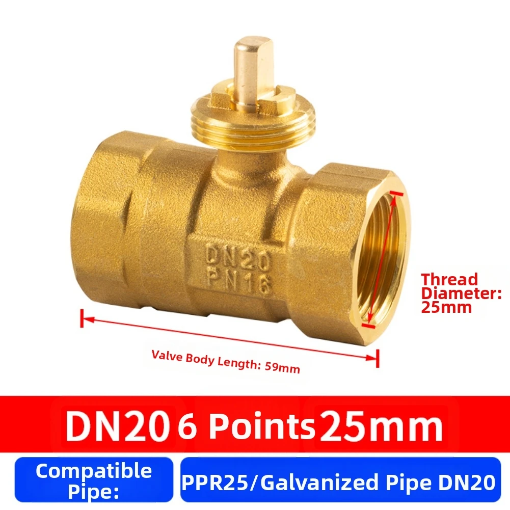 Electric Brass Ball Valve Body 2 Way Threaded DN15 DN20 DN25 for Hot and Cold Water Flow Control in HVAC Systems