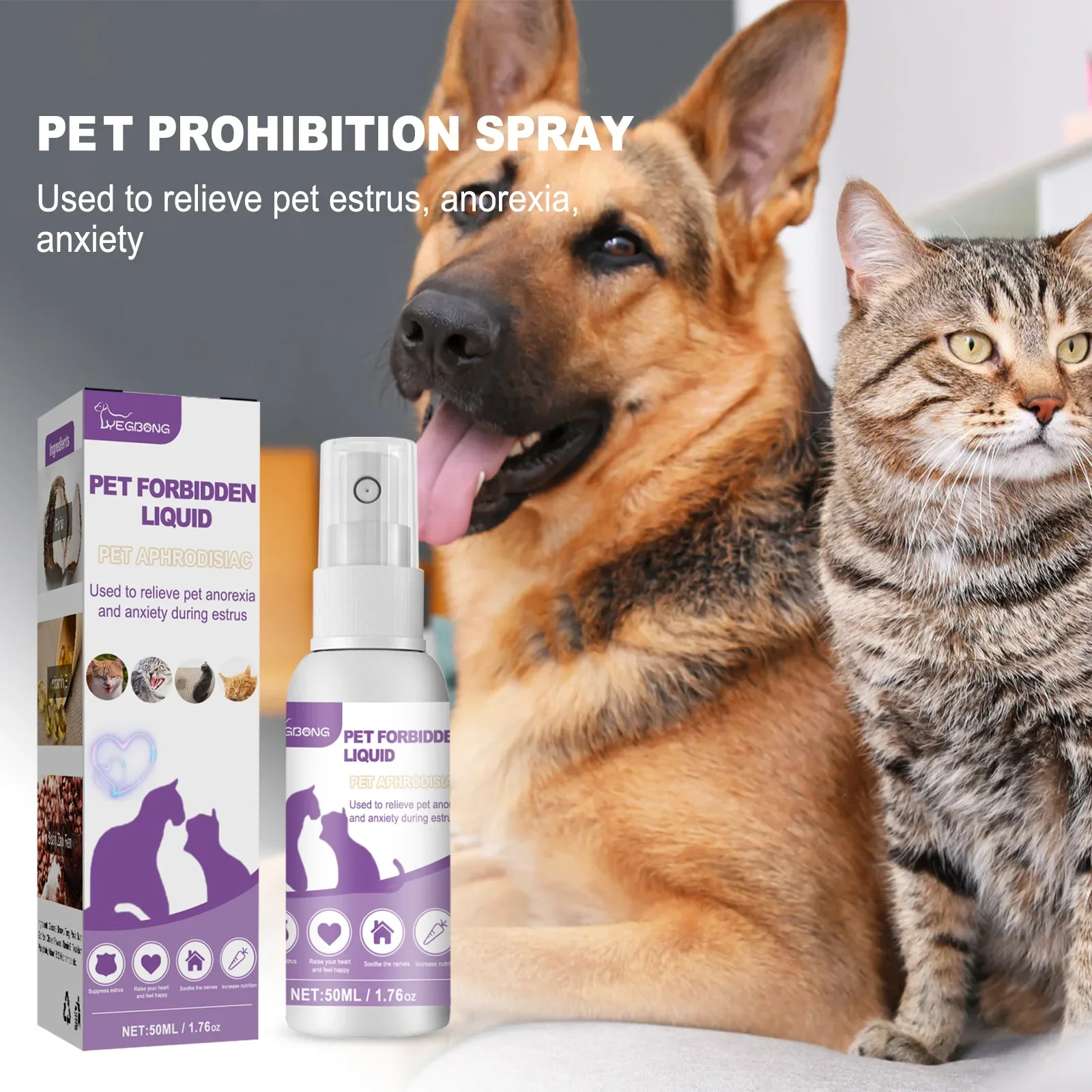 Dog Calming Spray For Cats Safe Healthy Calming Diffuser Manage Emotions Pet Anti-anxiety Liquid Sprays Reduces Anxiety During