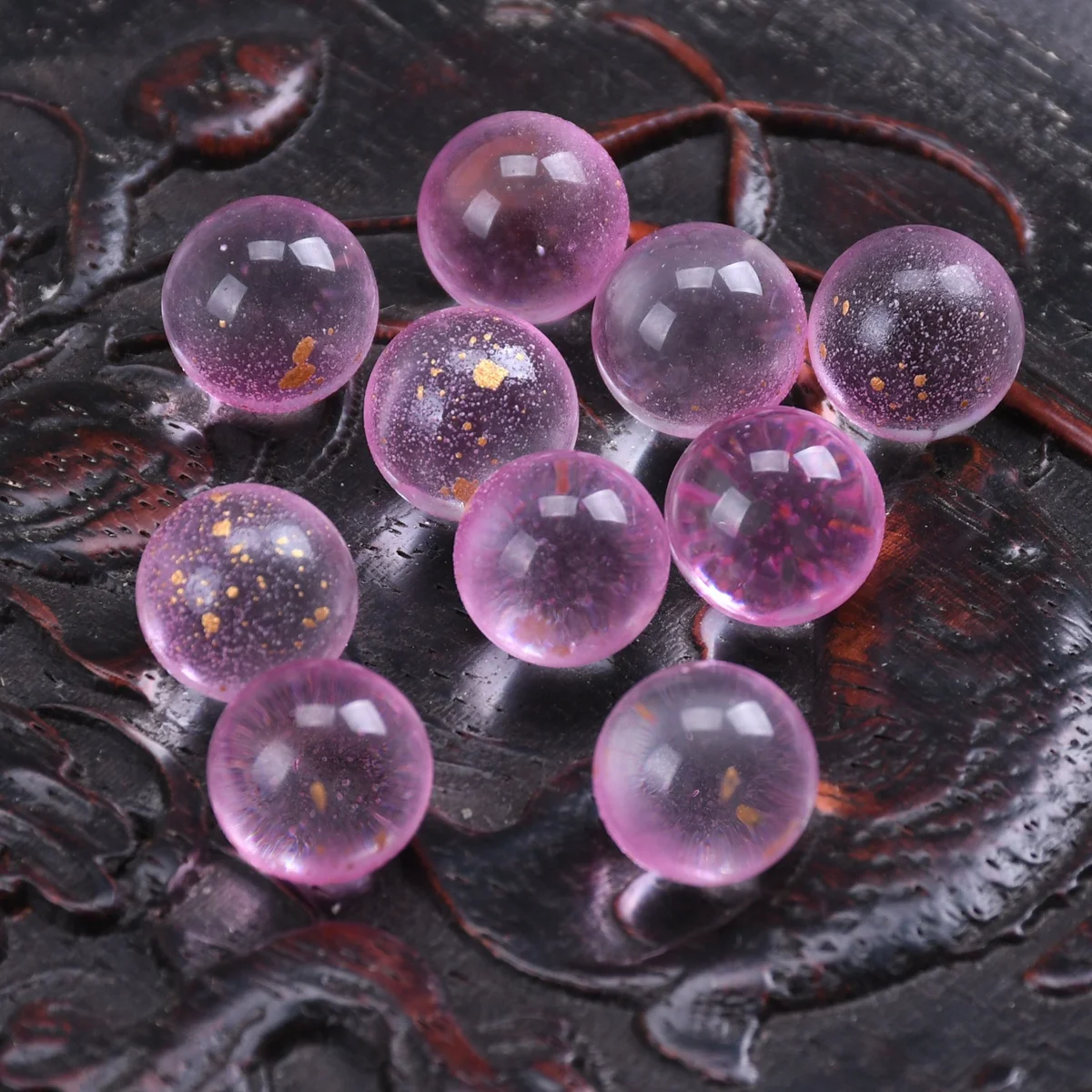 10 Stück Runde Kugeln 10mm 12mm Ohne Loch Lampwork Kristallglas Lose Perlen für Schmuckherstellung DIY Handwerk Blumen-Dekorationen – Detail 2