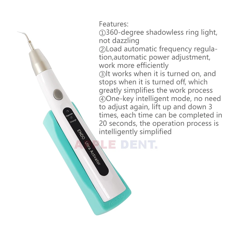 Dental Ultrasonic Activator Endodontic Ultra Activator Ultrasonic Tooth Cleaning Tool with LED Light Dentistry Instrument