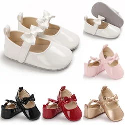 Children's shoes girl Princess shoes Non-slip Baby baptism shoes PU fashion White baptism shoes