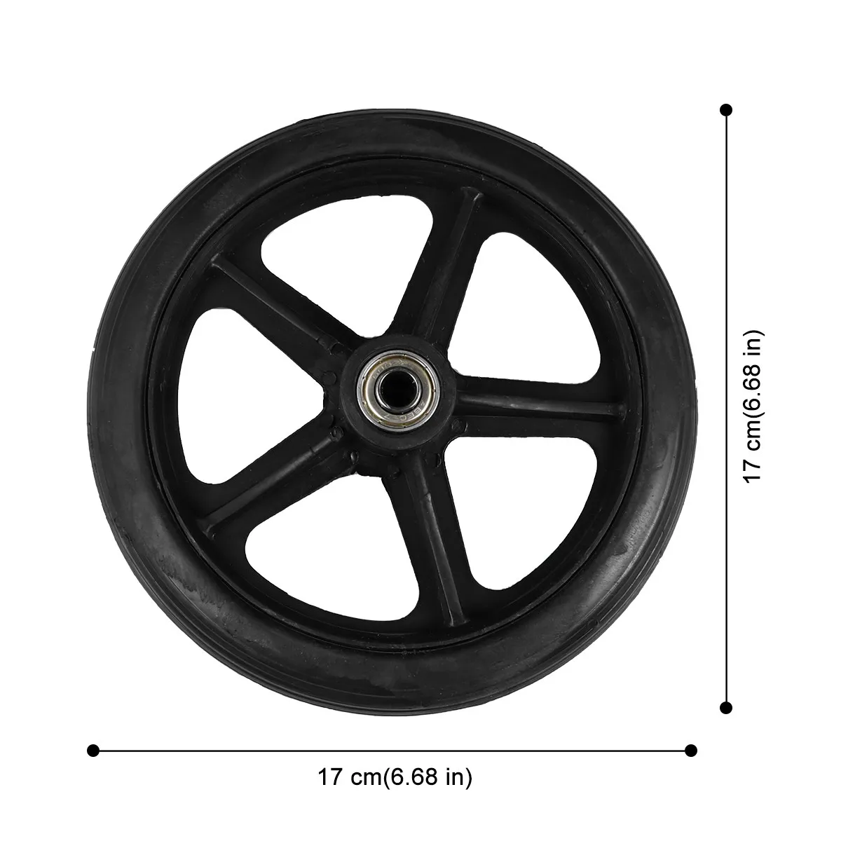 2Pcs Wheelchair Accessories Front Replacement Wheel 7 Inch Solid Tire High Load-Bearing Manual Wheelchair Front Wheel
