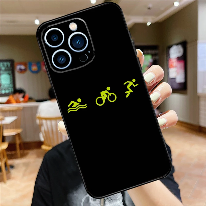 Triathlon Tri Life Phone Case For iPhone 11 12 13 14 16 15 Pro Max Mini XS X XR 7 8 Plus Soft Cover Shell