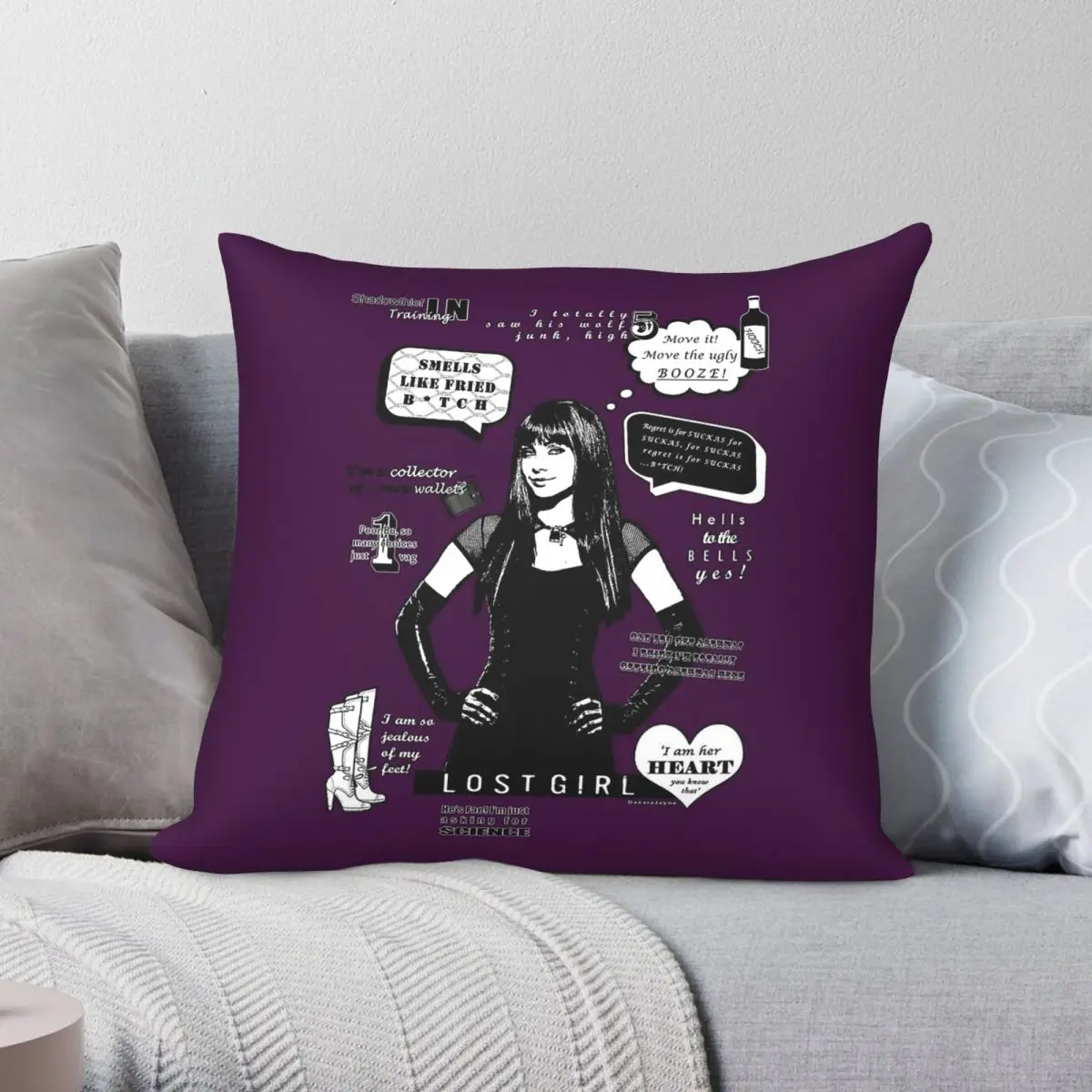 Lost Girl Tv Kenzi Square Pillowcase Polyester Linen Velvet Printed Zip Decor Pillow Case Home Cushion Case
