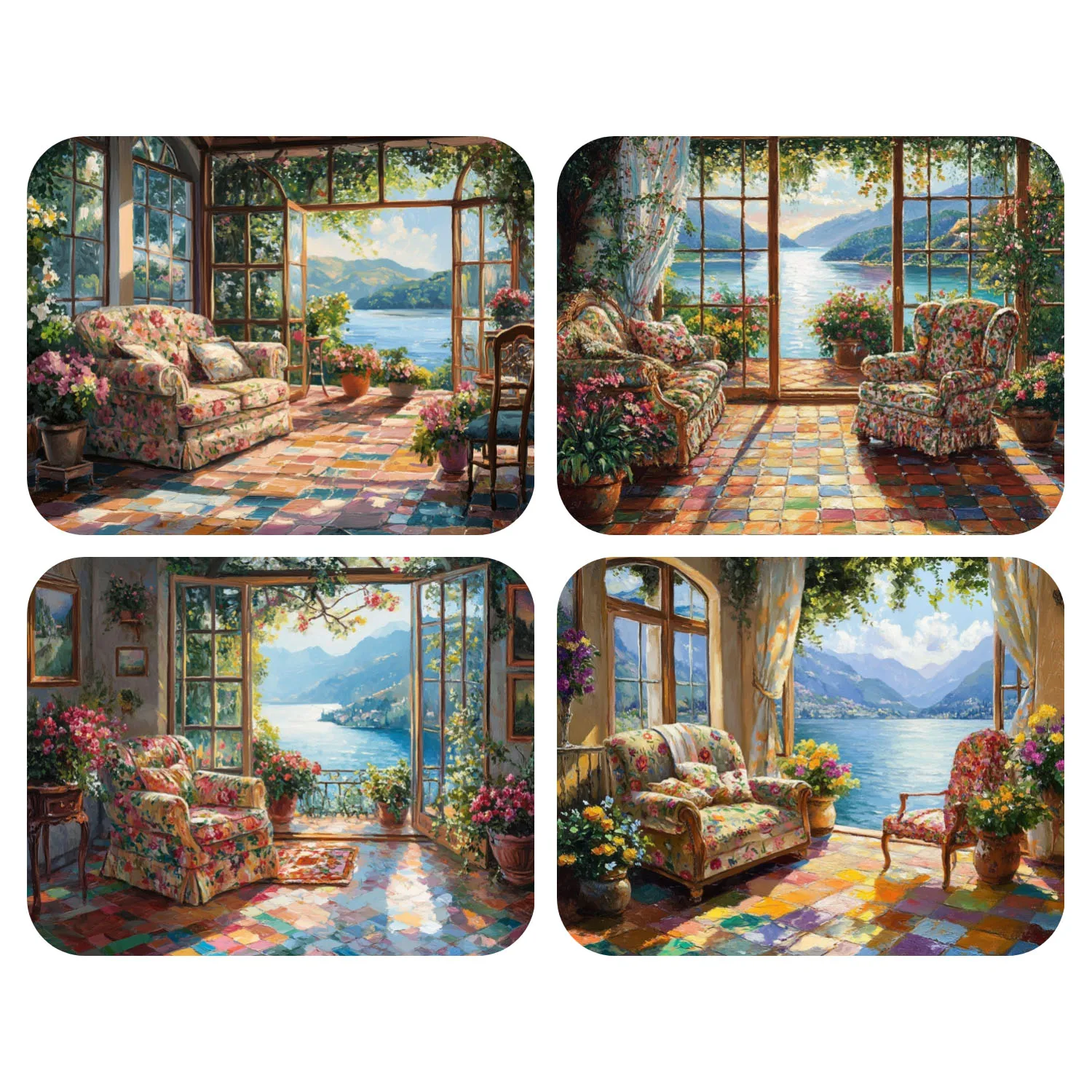 

Hand Paint Seaside Garden Room Painting By Numbers Kit DIY Acrylic Artwork Canvas Art Gift Home