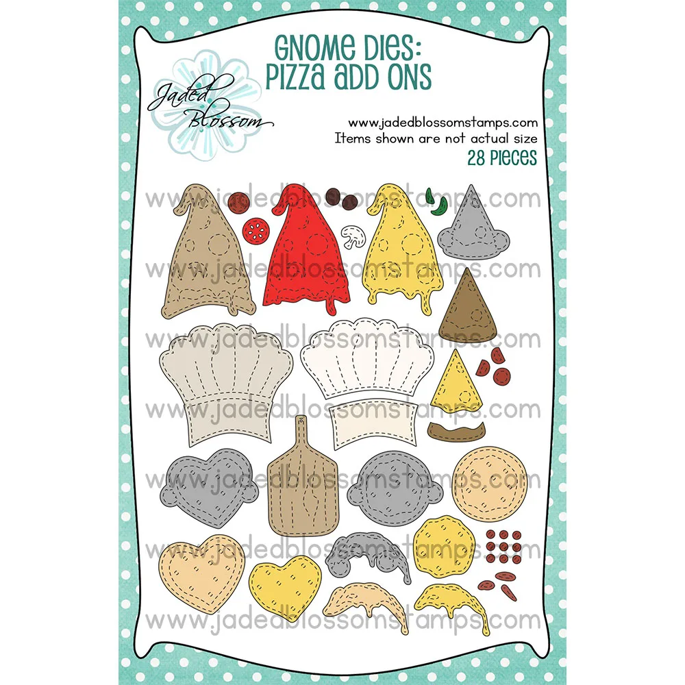 

January 2026 New Stamps Valentine's Day Gnome Dies: Pizza Add Ons Metal Cutting Dies Stencils DIY Scrapbooking Card Decoration