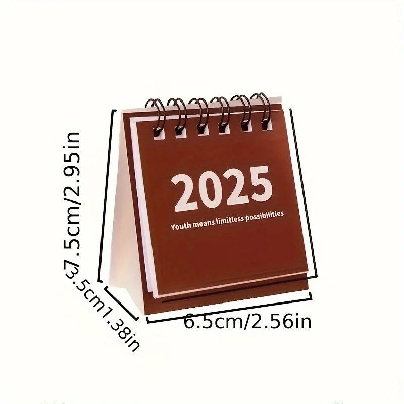 Mini Desktop Calendar (Random Colors), 2025 Mini Portable Pocket Calendar Suitable for Home Office