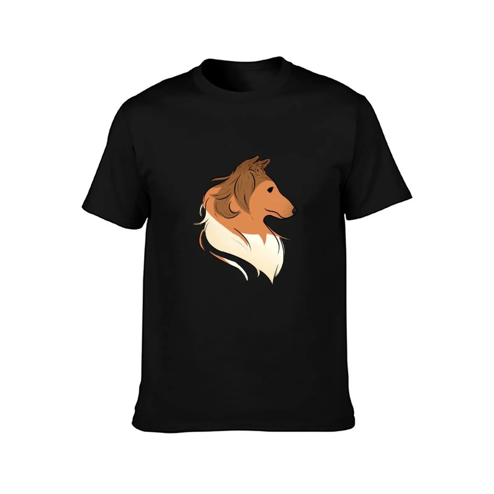 Sable Rough Collie T-Shirt, Summer Casual Cotton Tee, Oversized Streetwear Tops, Vintage Graphic Print, Loose Fit Short Sleeve