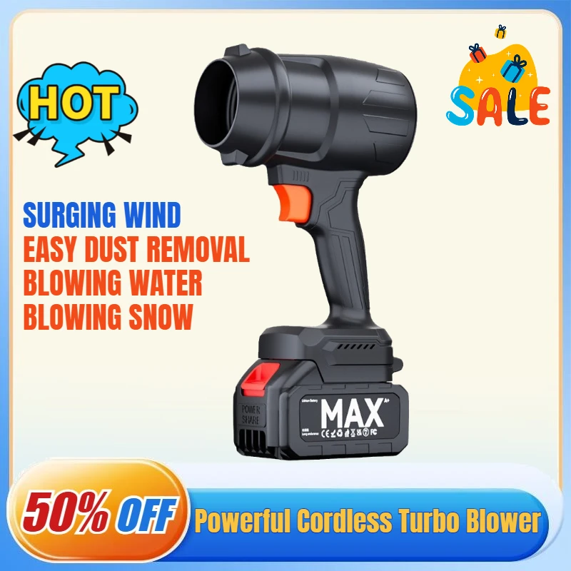 

Powerful 21V Cordless Turbo Blower Handheld Electric Turbo Jet Fan Car Dryer Snow Dust Blowing Cleaning Tool for Makita Battery