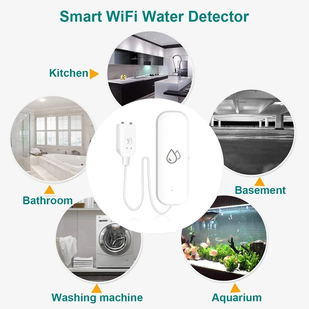 Tuya WiFi Zigbee Water Leakage Sensor Alarm Water Leak Detector Flood Alert Overflow Security Alarm System Smart Life App