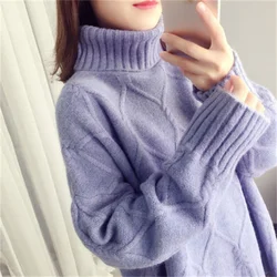 Thicken Warm High Collar Sweater For Women Pullovers Casual Autumn Winter Pull Femme Loose Bottoming Tops Knitwears Clothes