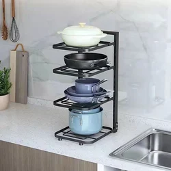 Adjustable Pot Rack Organizer Cabinet Storage Kitchen Organizer Pot Lid Rack Cookware Holders Home Storage Kitchen Accessories