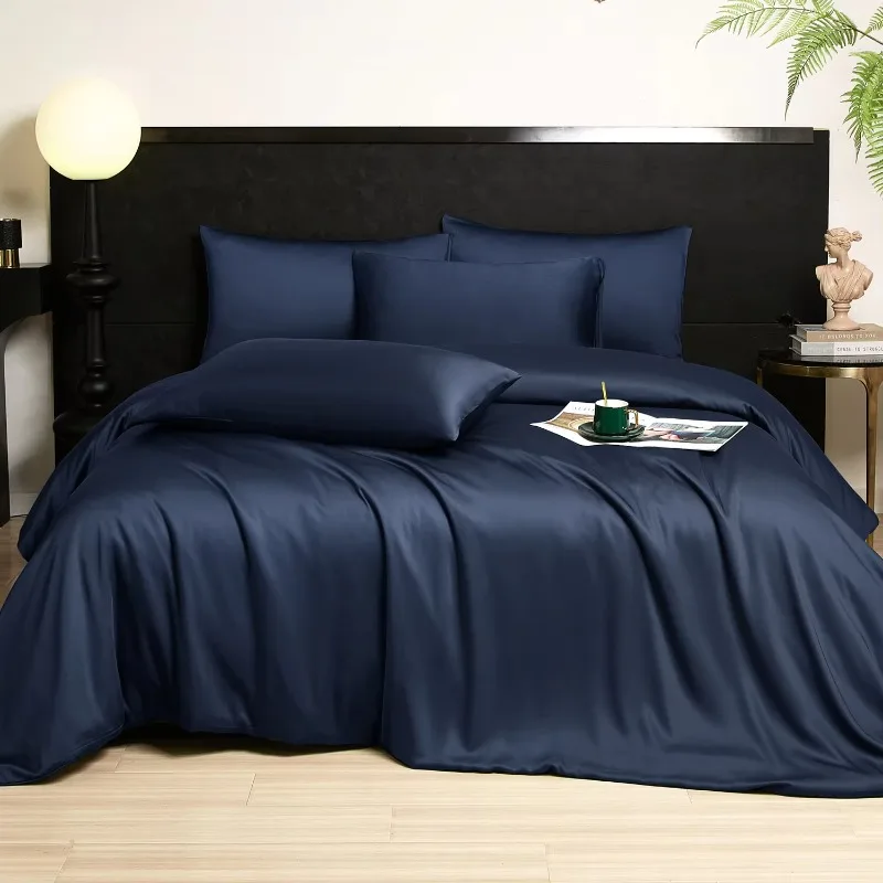 Flax-Colored 1800 Series Luxury Bamboo Bed Sheets Hypoallergenic Organic Earth Cooling Comfort Duvet Cover Bedding Set Woven