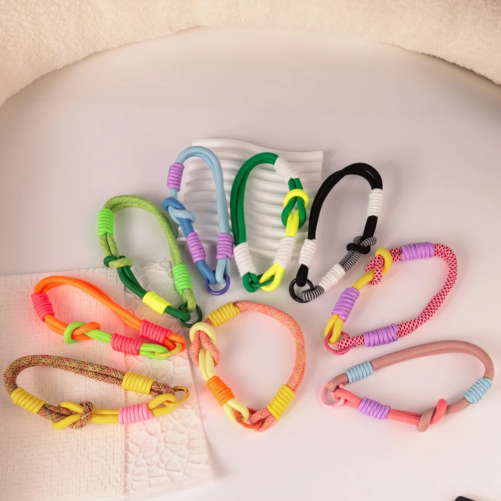 

Creative Colorful Braided Lanyard Keychain Anti-Lost Knot Nylon Rope Keyring For Car Backpack Pendant Bag Accessories