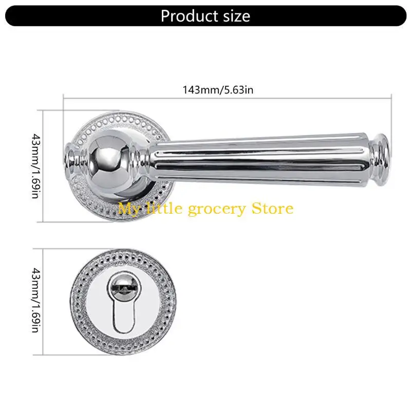 

D5BD Stainless Steel Finish Door Handle and Lock for Bedrooms and Bathrooms
