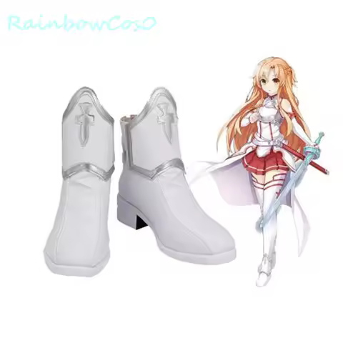 Yuuki Asuna Yuki Asuna Sword Art Online SAO Cosplay Shoes Boots Game Anime Halloween Christmas W3593