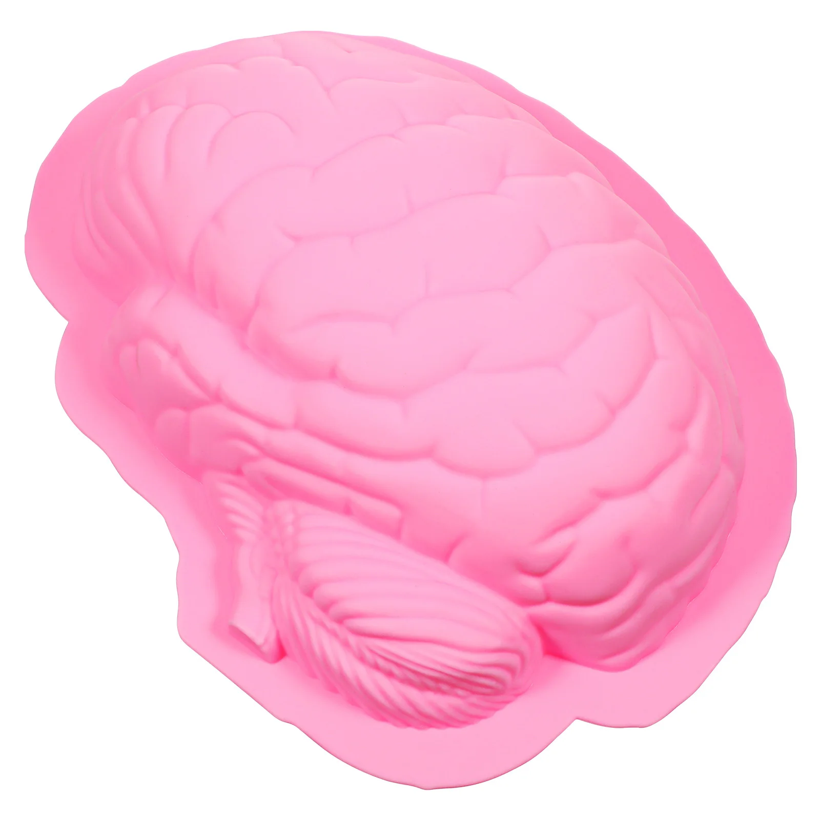 

KICHOUSE 1 Pc Halloween Brain Silicone Mold for Cake Cupcake 3D Fudge Gelatin Dessert Decorating Baking Pan Single Silica Gel