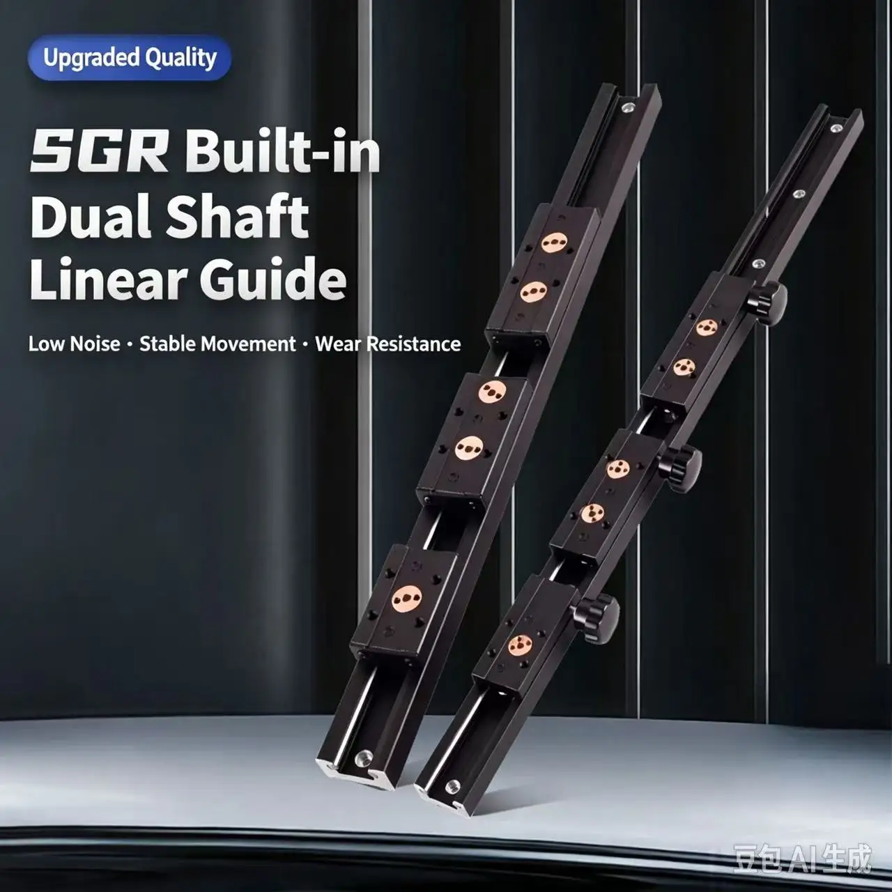 Blackening Built-in Dual-axis Linear Guide Rail Aluminum Roller Bearing Industrial Track SGR10 Guide+SGB10-5 Wheel Slider Block