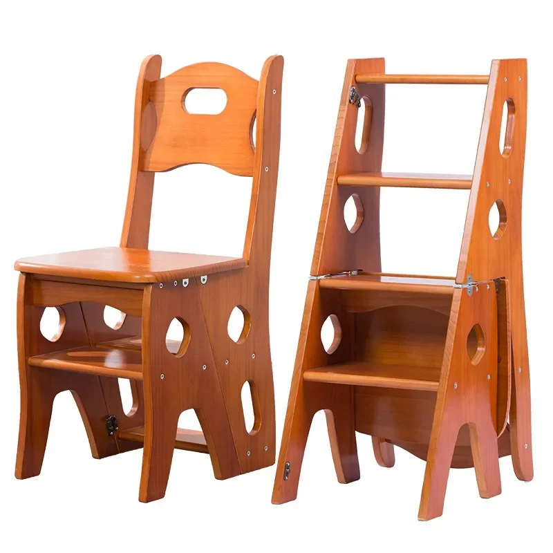 Household multi-functional stool living room ladder, dual-purpose thickened four-step stair chair