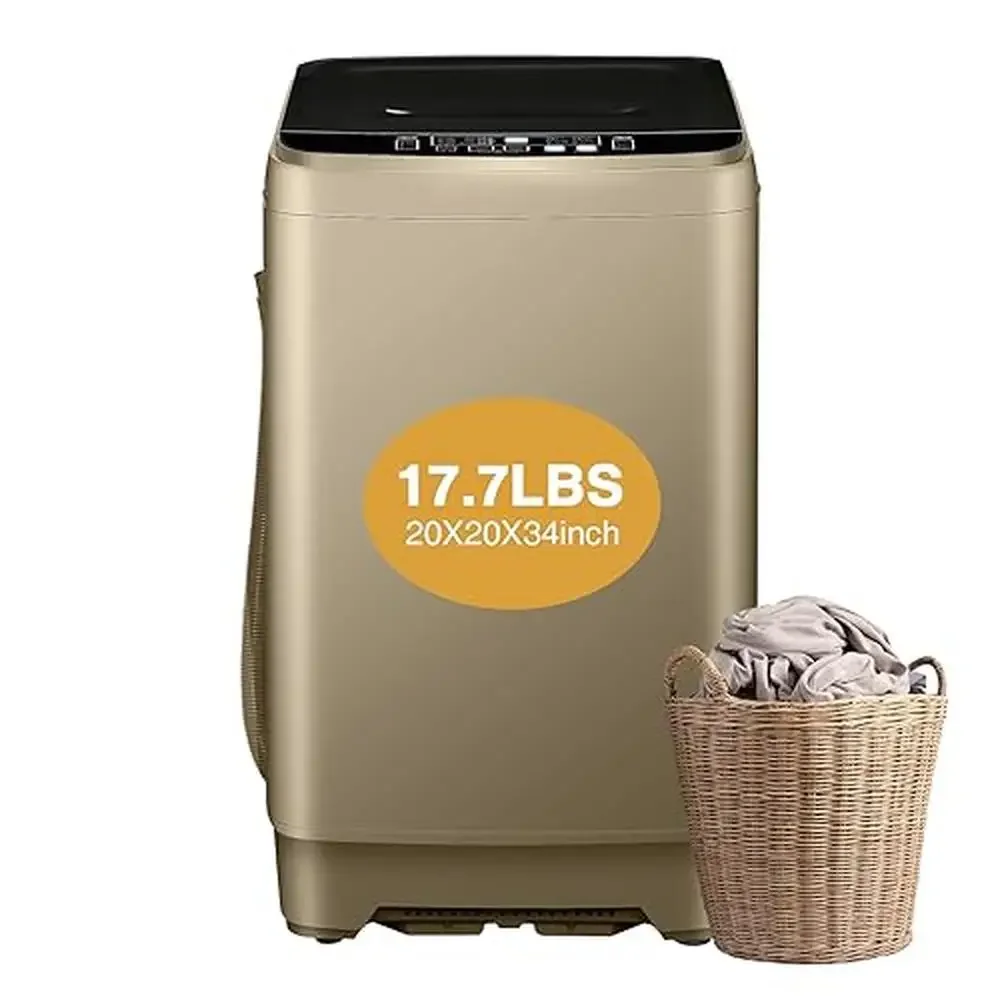 Full Automatic 17.7 lbs Apartment Washing Machine 10 Wash Programs 8 Water Levels Honeycomb Drum Bionic Hand Wash Portable