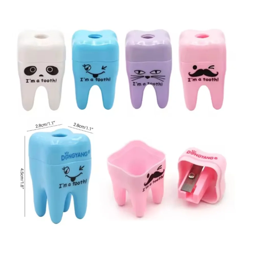 

4Pcs Tooth Shape Pencil Sharpener Tooth Pencil Sharpener Dental Clinic Creative Gift Tooth Sharpener stationery