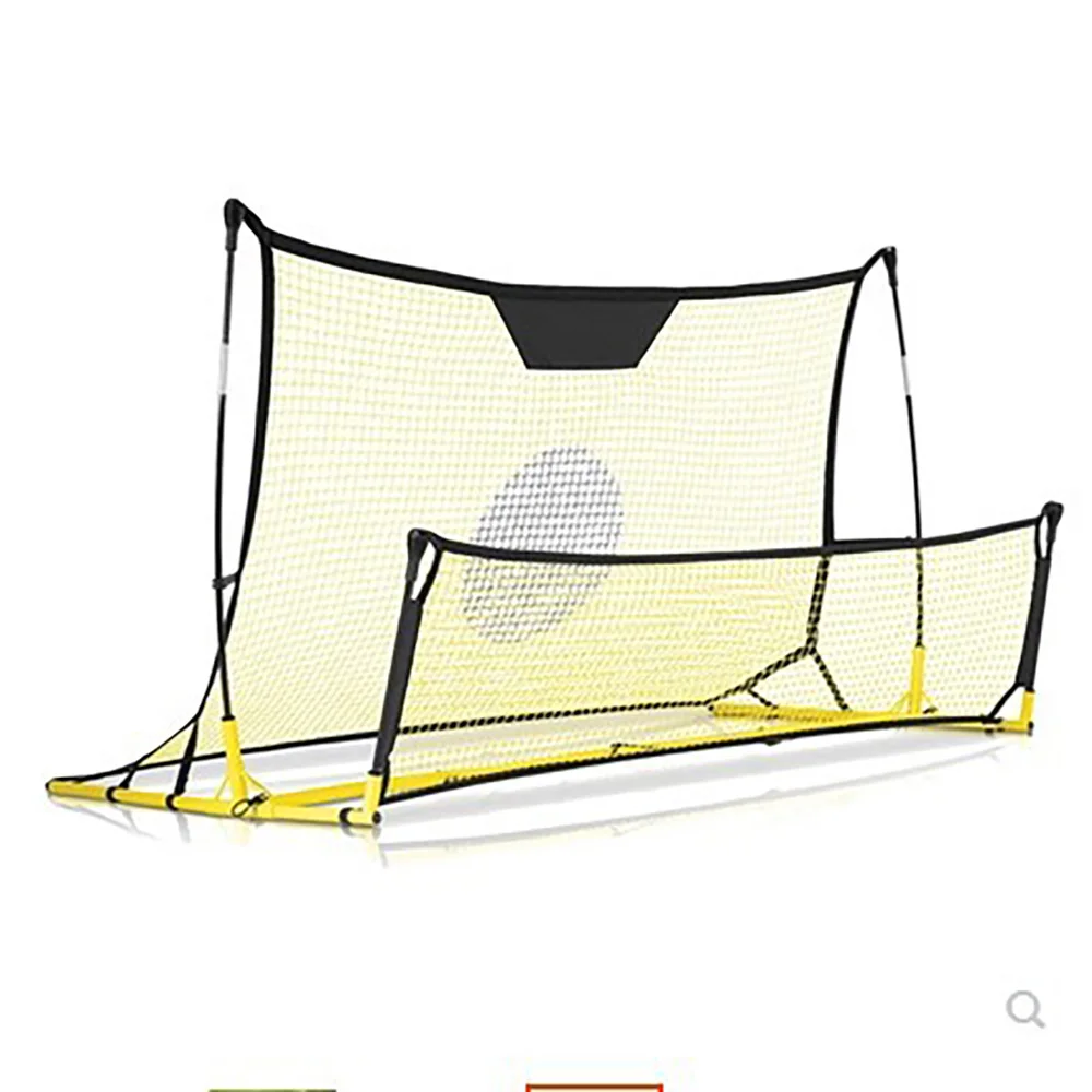 Soccer Trainer, 2-IN-1 Portable Soccer Rebounder Net, Iron Soccer Practice Equipment for Team Solo Training, Passing, Volley