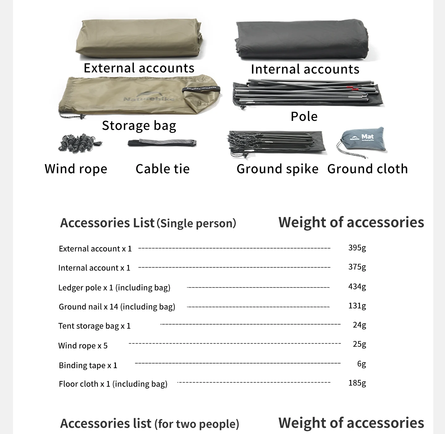 Naturehike Cloud Up 1 2 3 Pro Ultraleichtes Zelt für 1 2 3 Personen, Wasserdichtes Outdoor-Wander- und Strandzelt, 20D 210T Nylon, Rucksack-Campingzelt – Detail 19