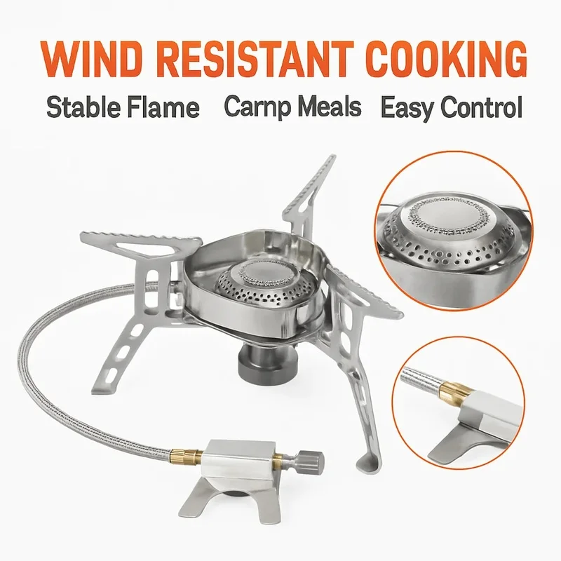 Portable Split Camping Gas Stove Burner for Outdoor Cooking