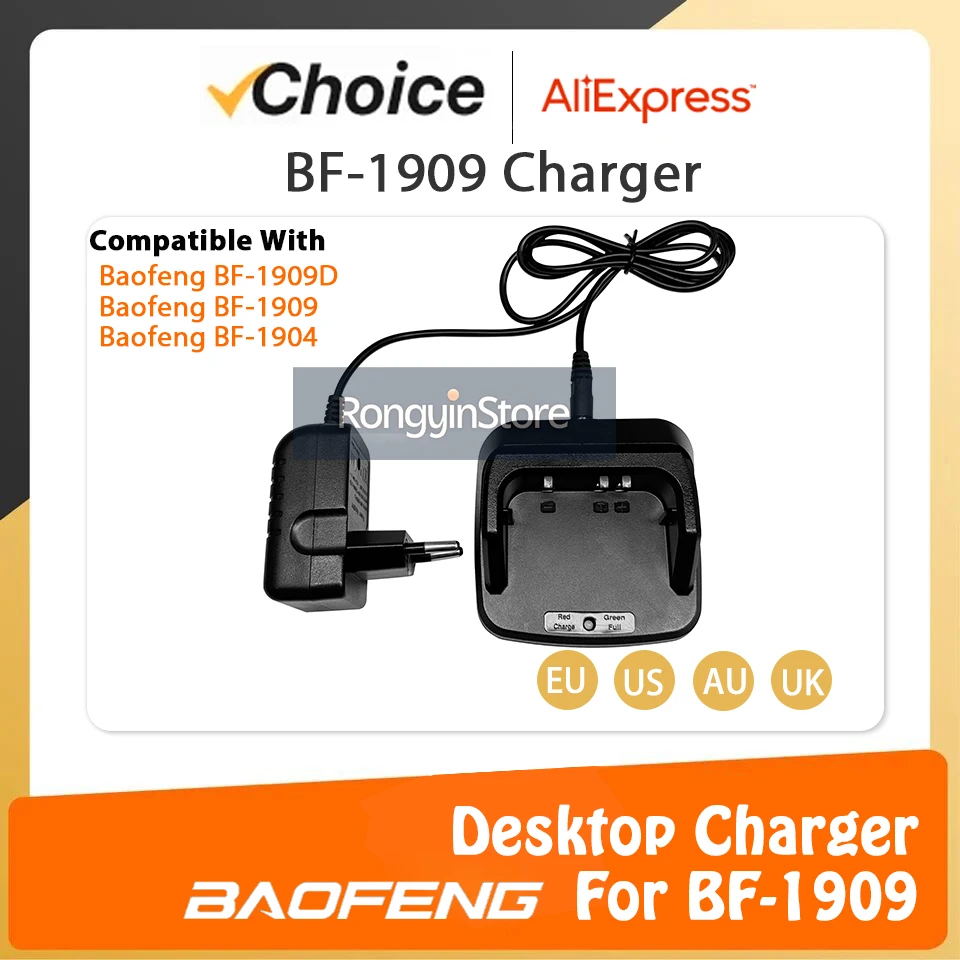 

Оригинальная подставка для настольного зарядного устройства BAOFENG BF-1909 для BF1909D BF1904 Дополнительная вилка адаптера ЕС/США/Великобритании/Австралии/Австралии/Аксессуар BAOFENG, радиооснование